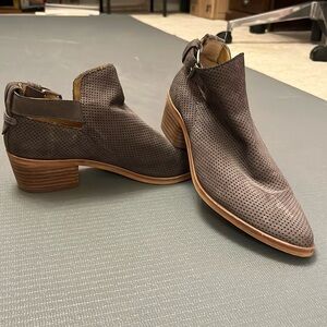 Dolce Vita Perforated Suede Ankle Bootie - Grey